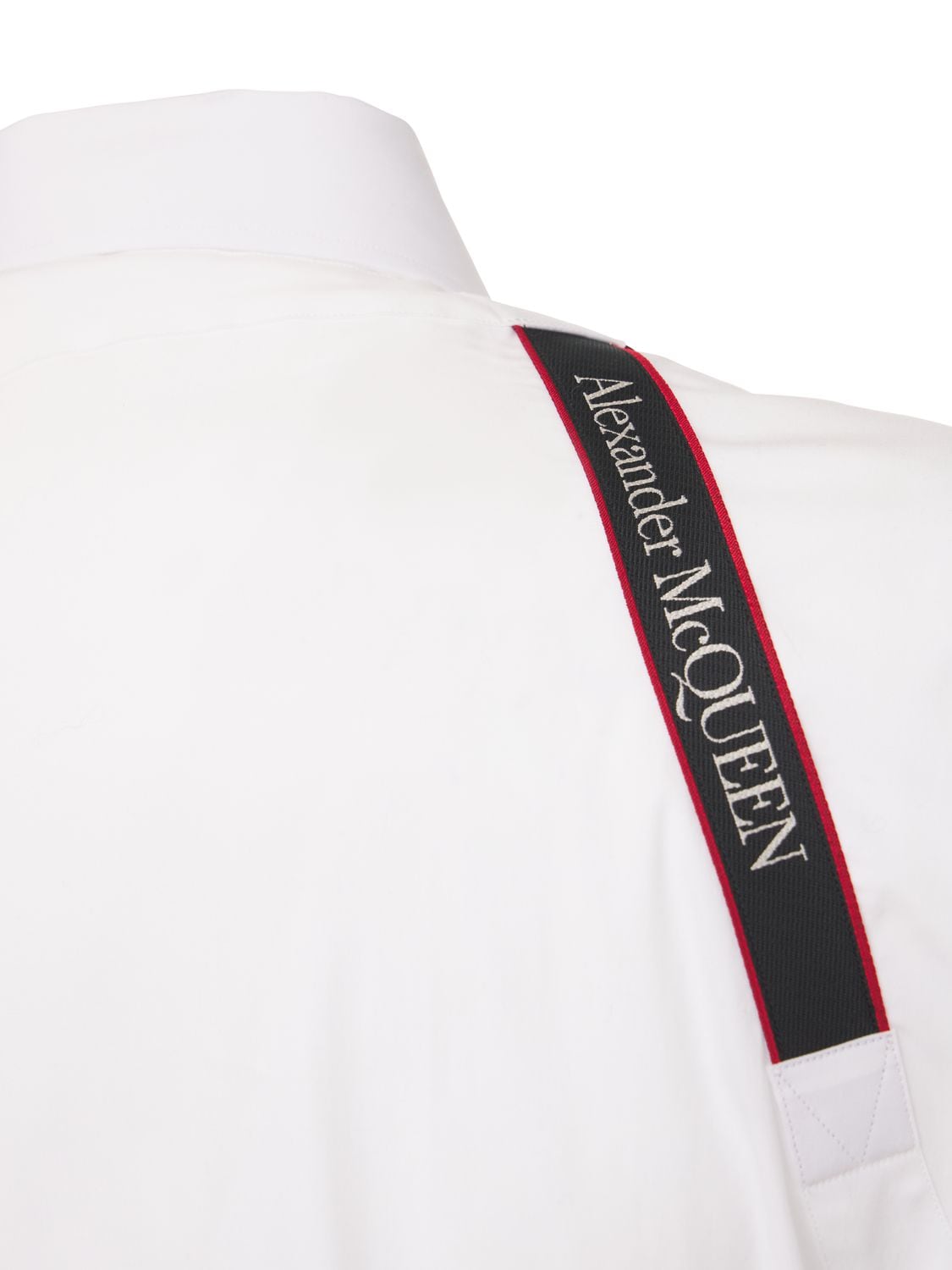 Shop Alexander Mcqueen Logo Harness Stretch Cotton Poplin Shirt In White