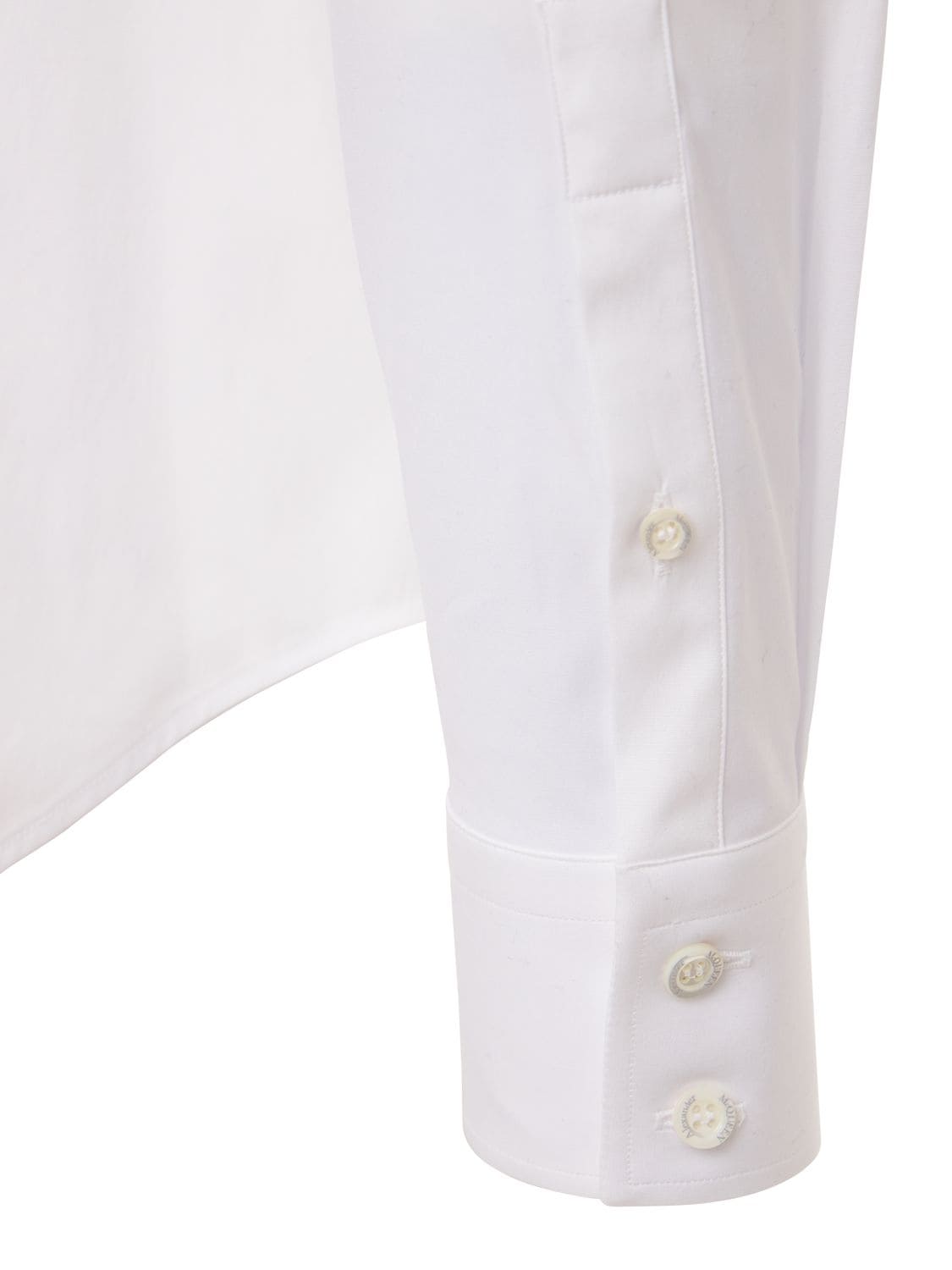 Shop Alexander Mcqueen Logo Harness Stretch Cotton Poplin Shirt In White