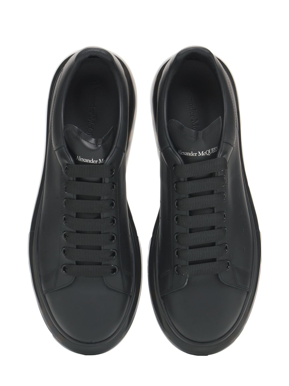 Shop Alexander Mcqueen 45mm Oversized Leather Sneakers In Black