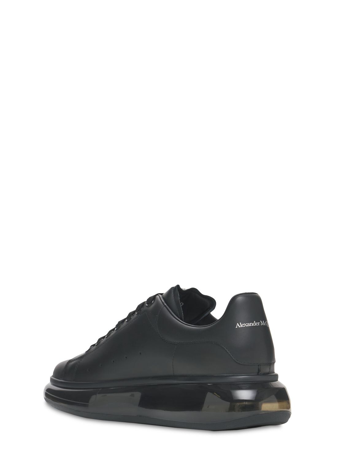 Shop Alexander Mcqueen 45mm Oversized Leather Sneakers In Black