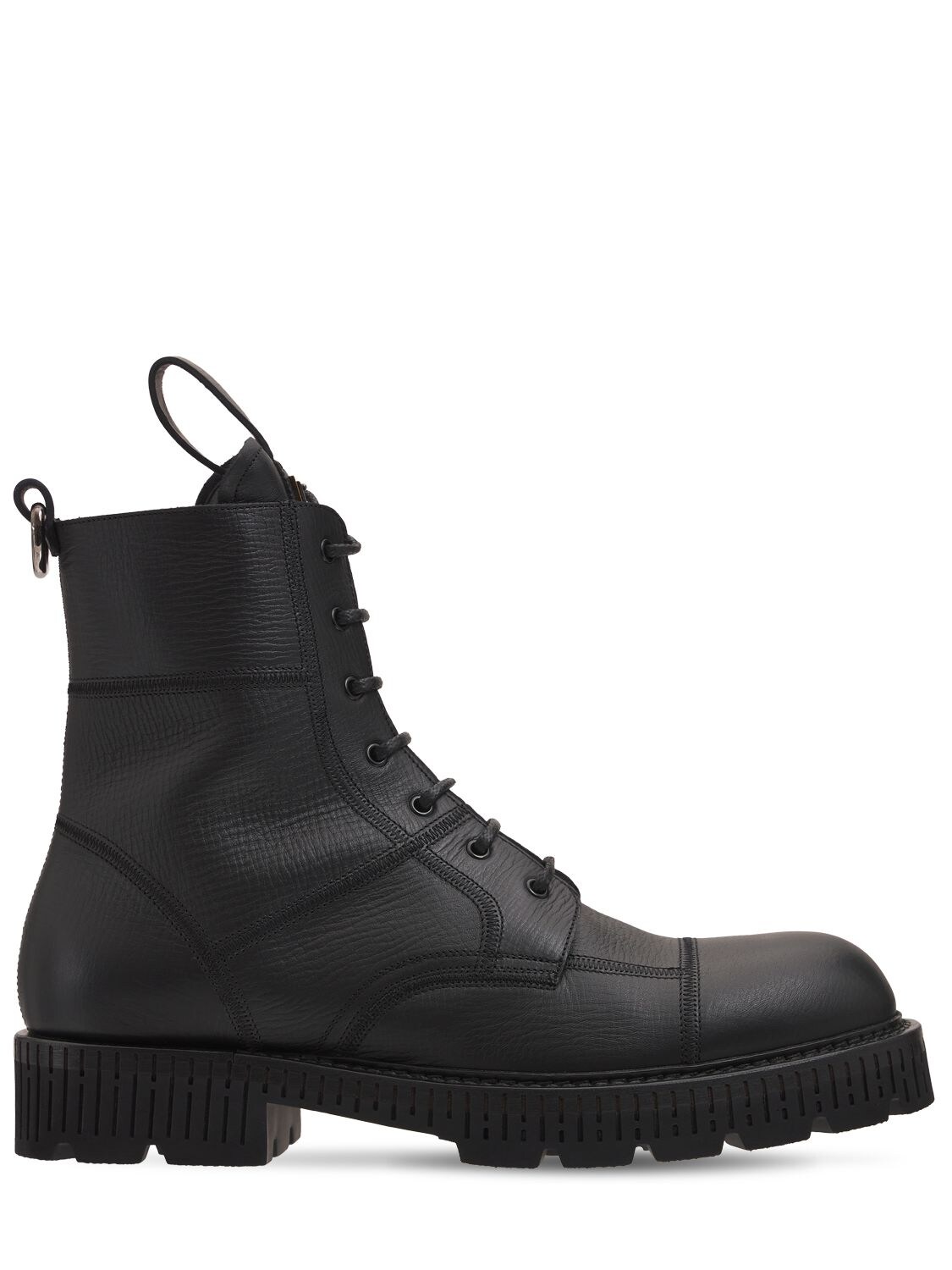 Dolce & Gabbana Bernini Leather Combat Boots In Black | ModeSens