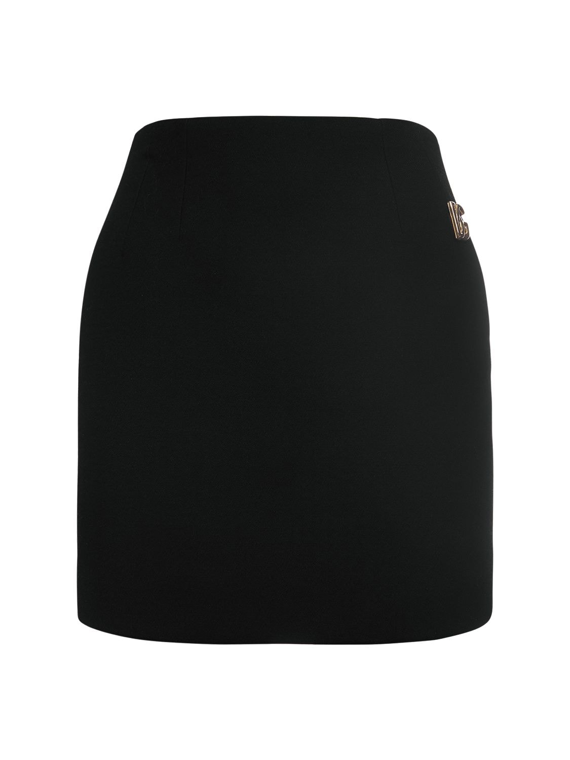 DOLCE & GABBANA LOGO DOUBLE CREPE MINI SKIRT,74I01Z067-TJAWMDA1