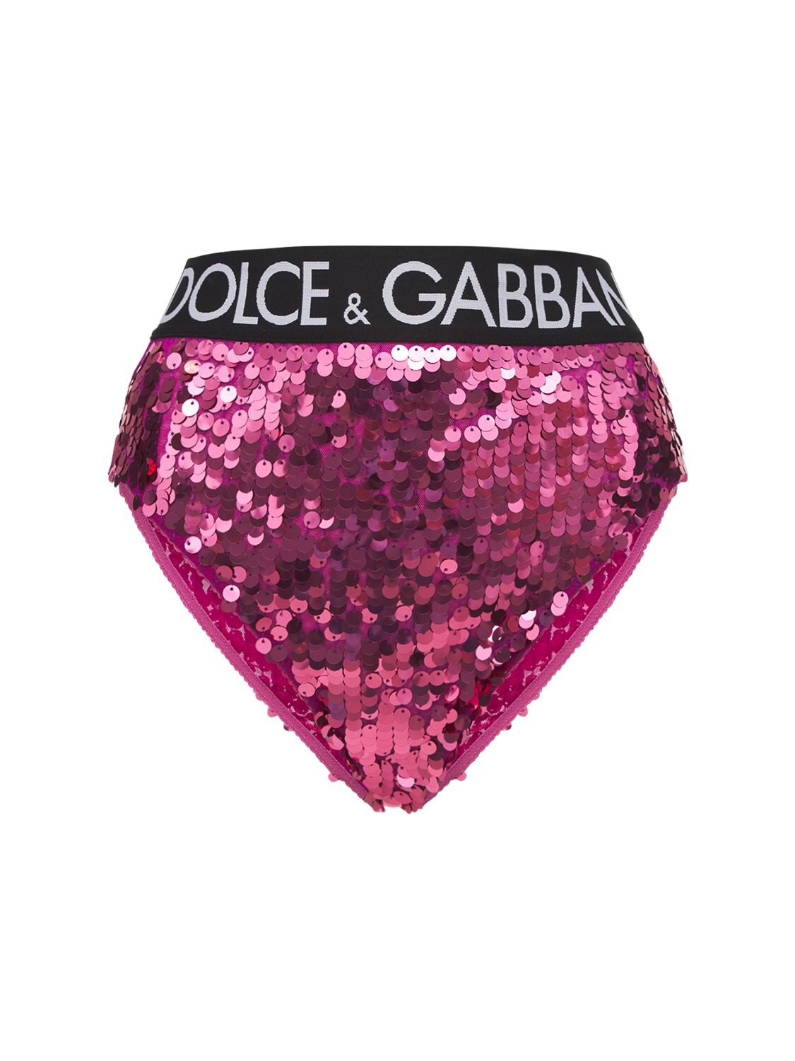 Dolce & Gabbana Logo Sequined High Waist Briefs In Fuchsia | ModeSens