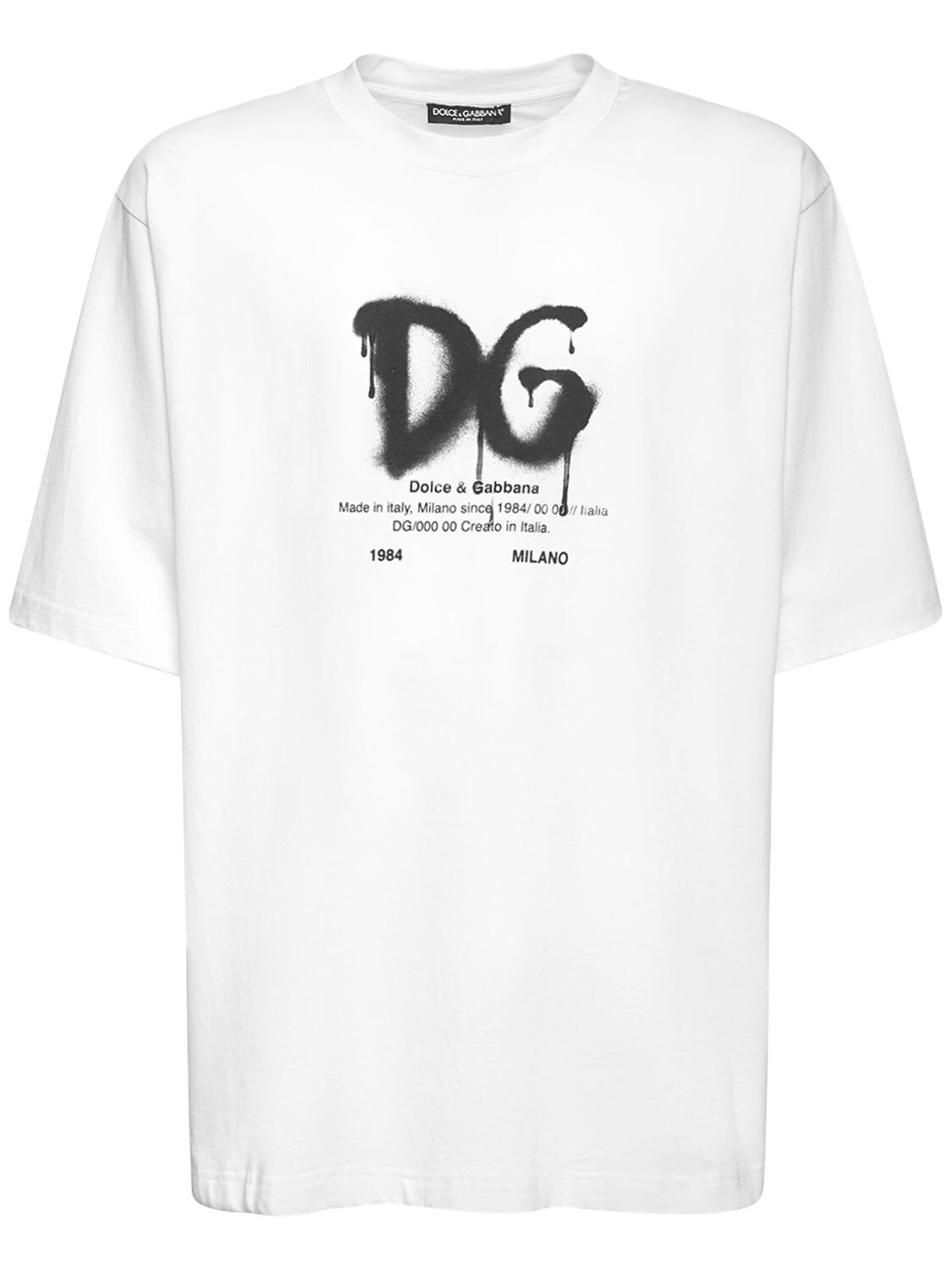 Dolce & Gabbana - Dg rubberized print jersey t-shirt - White | Luisaviaroma