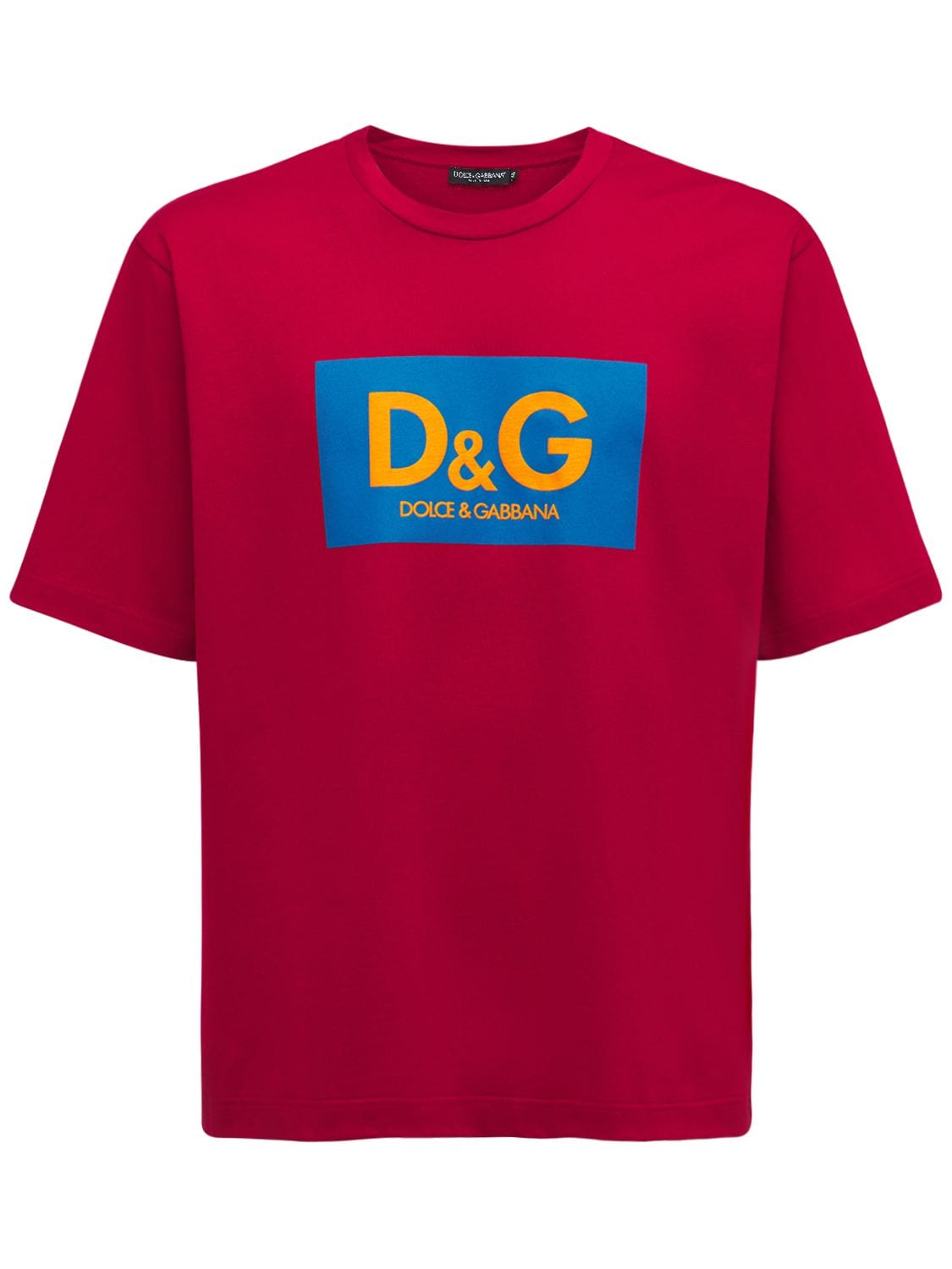 Dolce & Gabbana - Logo rubberized cotton jersey t-shirt - Red ...