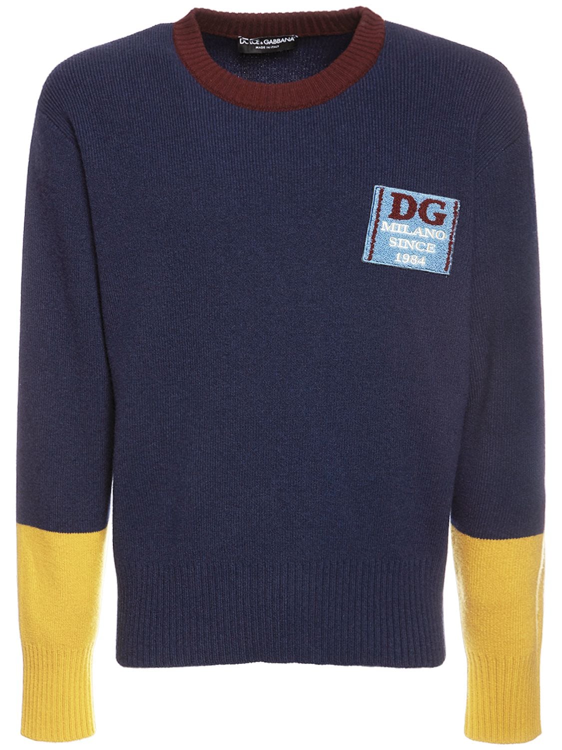 DOLCE & GABBANA “DG”贴片羊毛针织毛衣,74I021032-UZKWMDA1