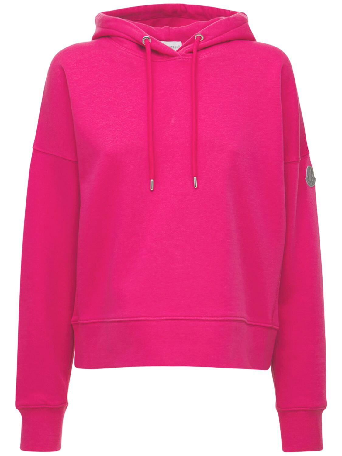 Moncler Logo-print Cotton Hoodie In Grey