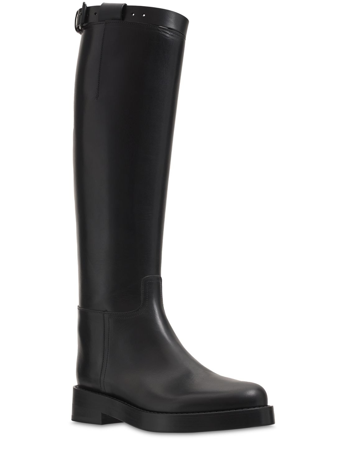 Shop Ann Demeulemeester 40mm Stan Leather Tall Boots In Black