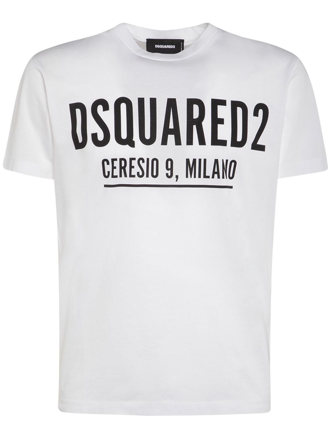 Dsquared2 Ceresio 9 Print Cotton Jersey T-shirt In White,metallic 