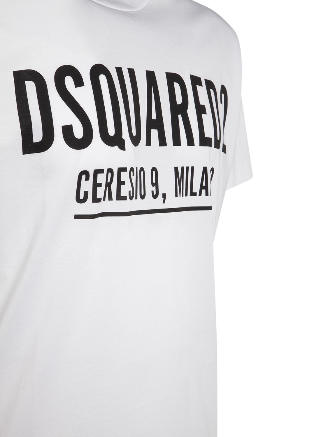 Dsquared2 Ceresio 9 Print Cotton Jersey T-shirt In White,metallic 