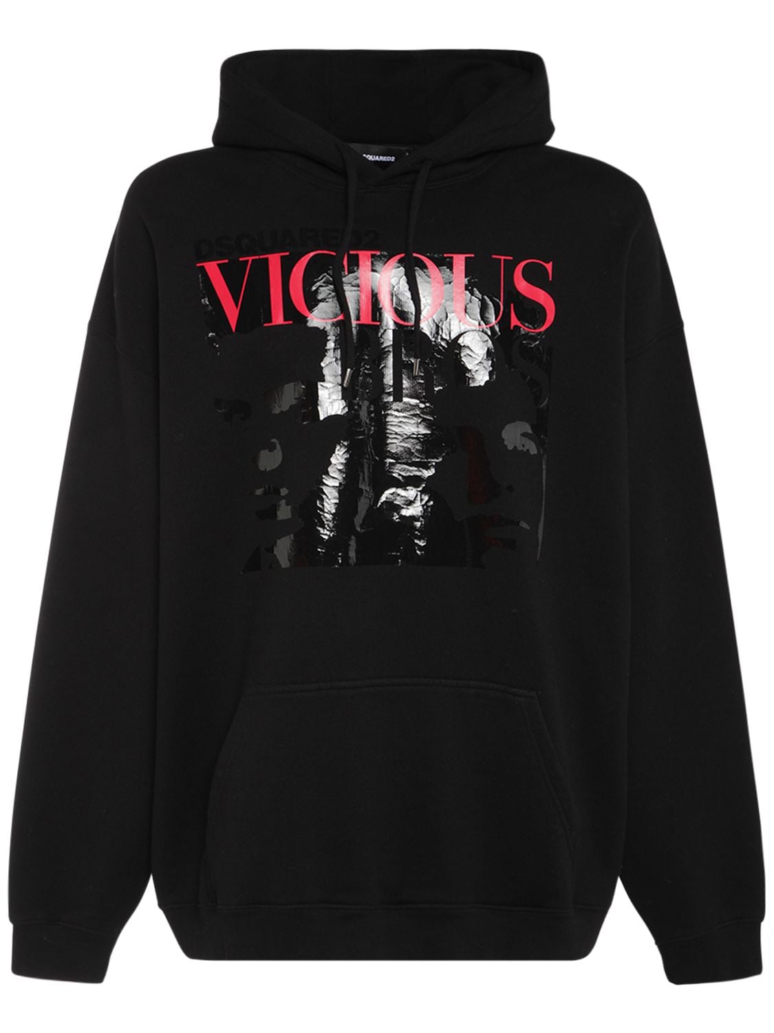 Dsquared2 Vicious Bros Print Cotton Jersey Hoodie In Black | ModeSens