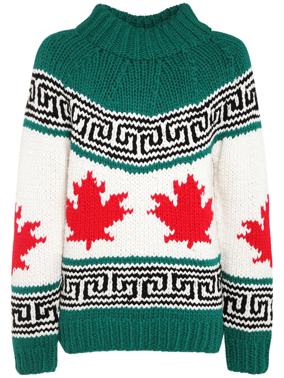 Maple Leaf Wool Blend Knit Sweater
