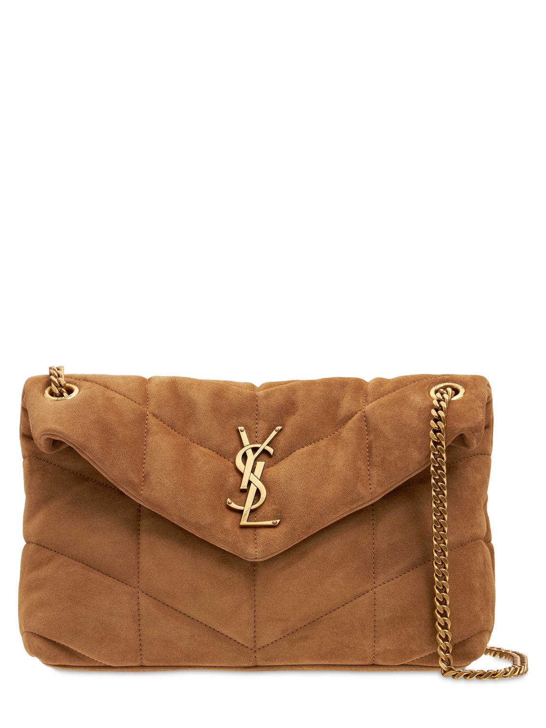 Image of Small Loulou Suede Shoulder Bag