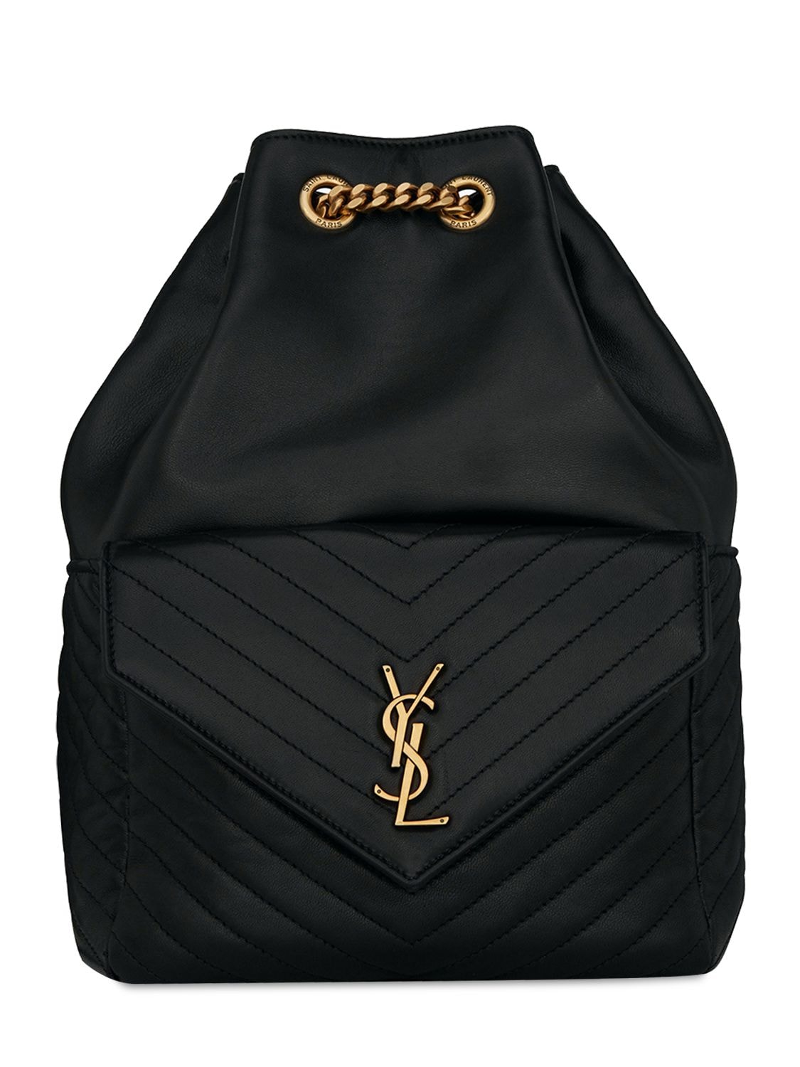 Shop Saint Laurent Joe Leather Backpack In Black