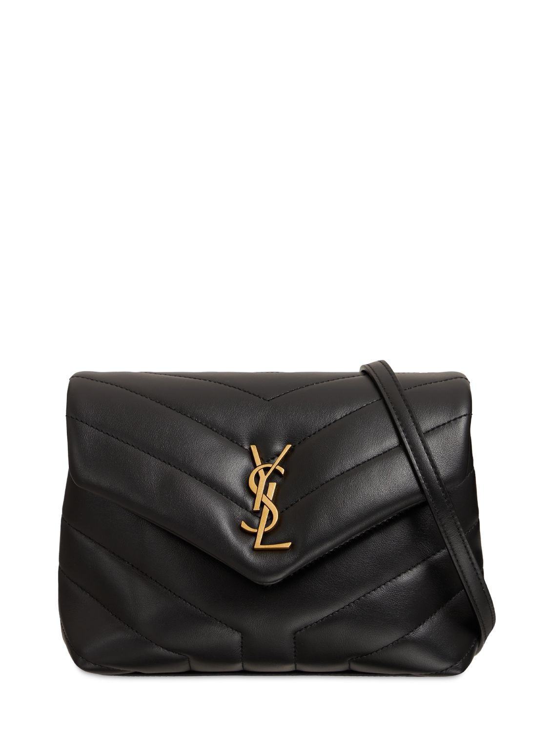 Saint Laurent Toy Loulou Leather Shoulder Bag In Black | ModeSens