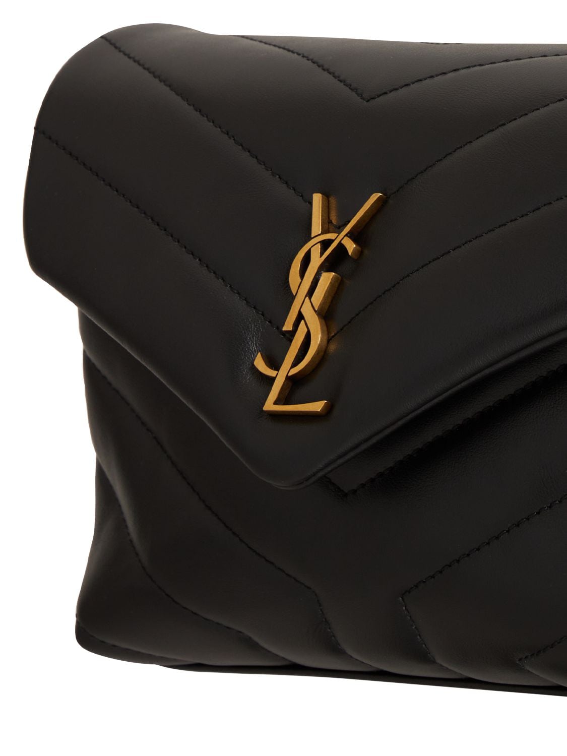 Shop Saint Laurent Toy Loulou Leather Shoulder Bag In Black