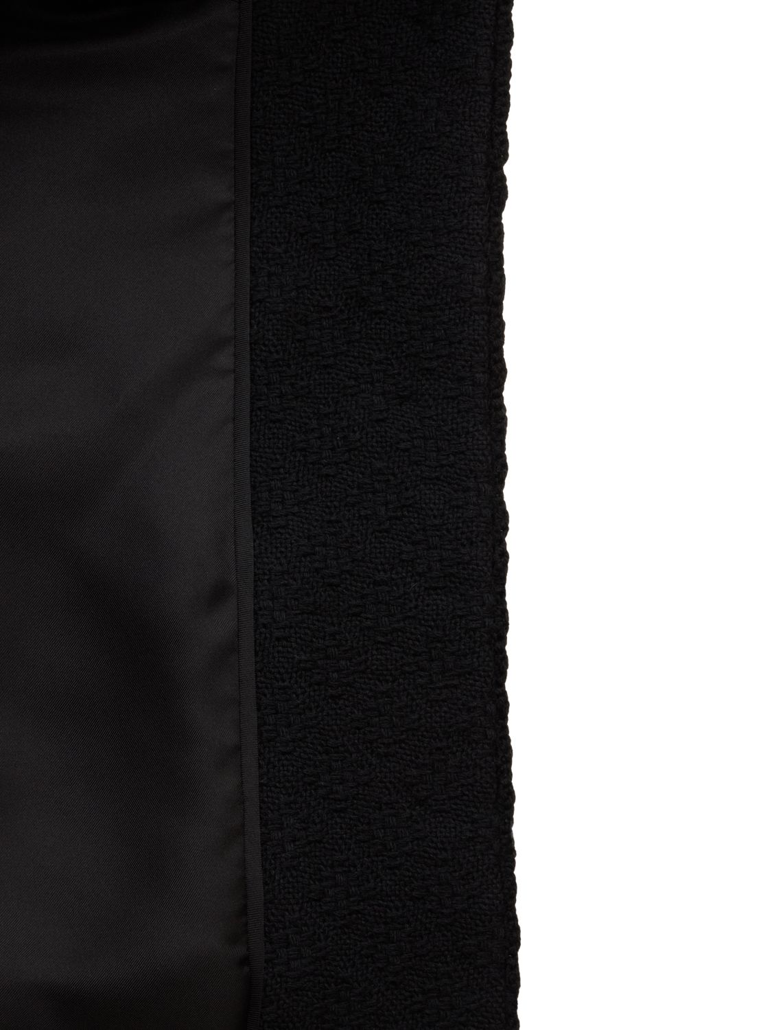 Shop Saint Laurent Tweed Diamond Pocket Short Jacket In Noir