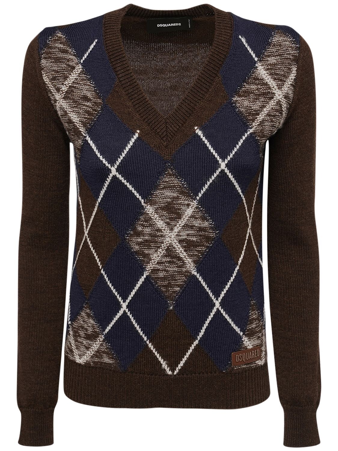 Argyle Wool Knit Sweater
