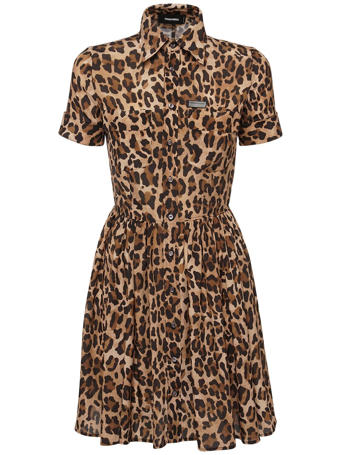 Leopard Print Crepe De Chine Dress