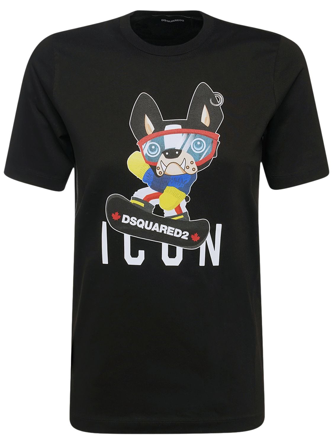 DSQUARED2 ICON PATCH COTTON JERSEY T-SHIRT,74I07Y144-OTAW0