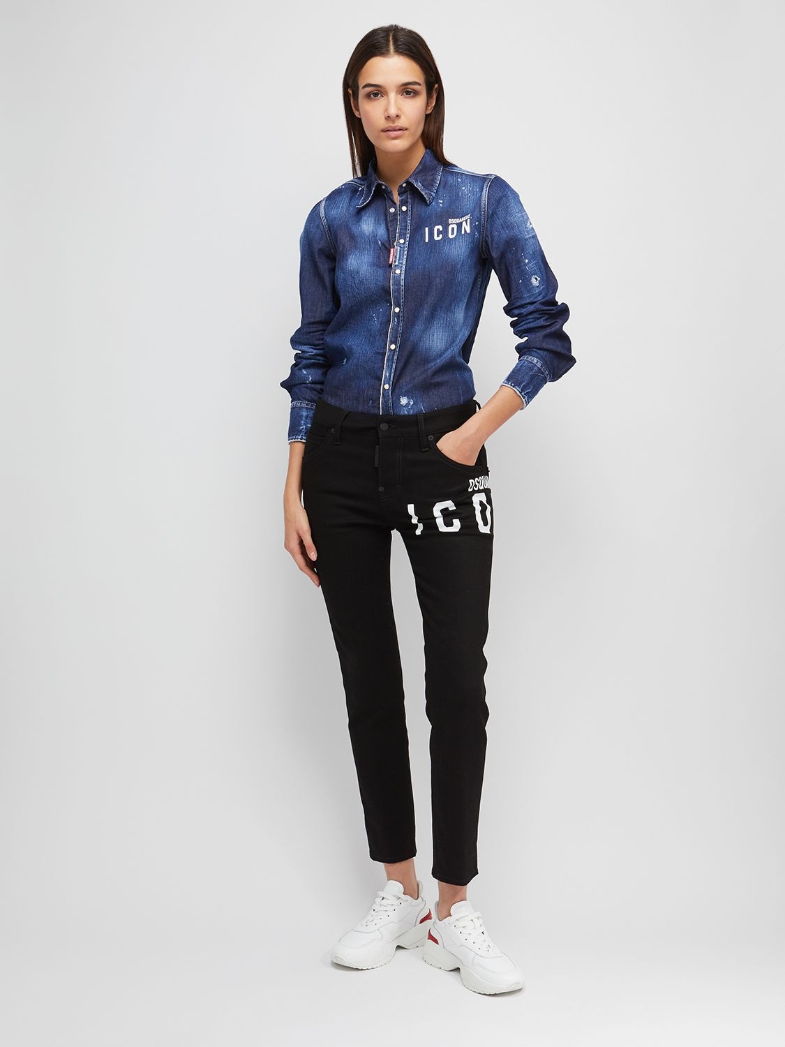 DSQUARED2 ICON COOL GIRL JEAN COTTON DENIM JEANS,74I07Y152-OTAW0