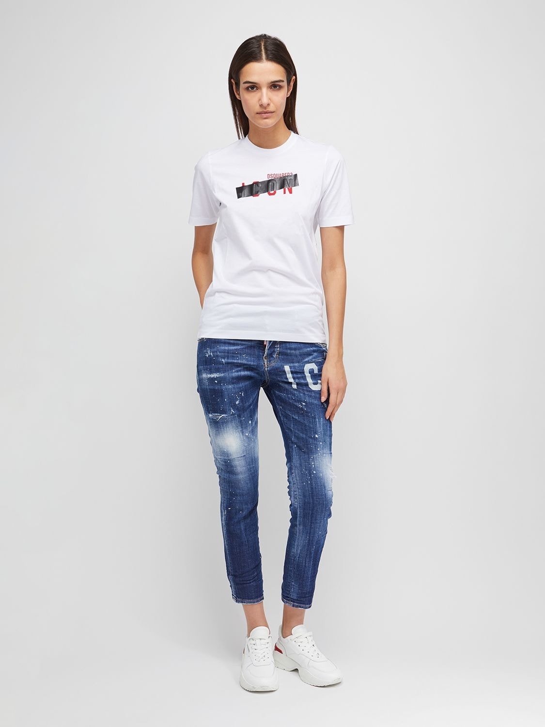 DSQUARED2 “ICON COOL GIRL JEAN”棉质牛仔裤,74I07Y153-NDCW0