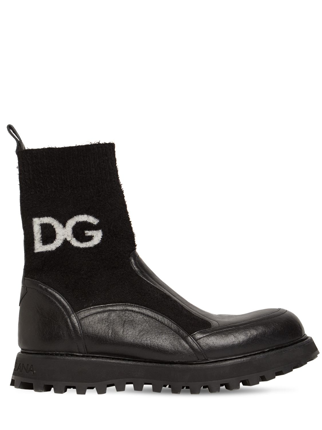 Dg Leather & Knit Boots