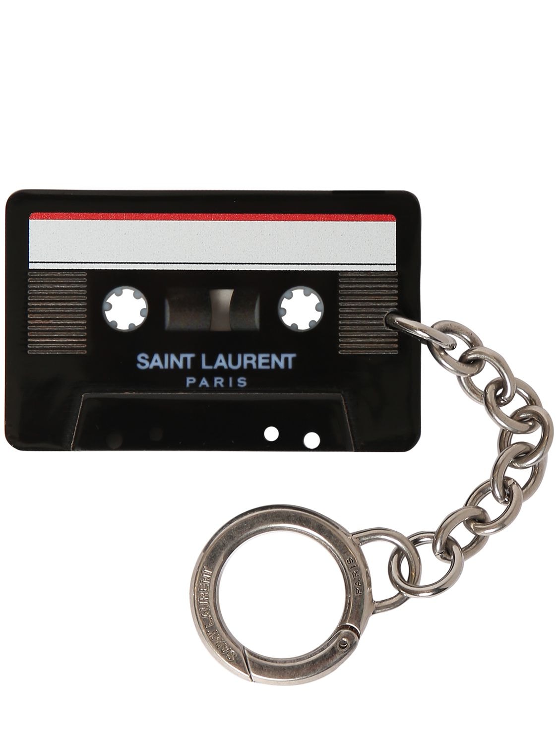 Saint Laurent logo-plaque Keyring - Black