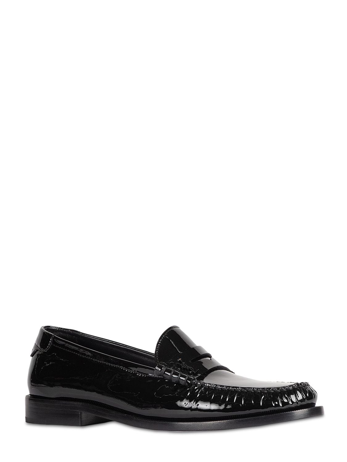 Saint Laurent 20mm Le Loafer Monogram Leather Loafers In Black | ModeSens