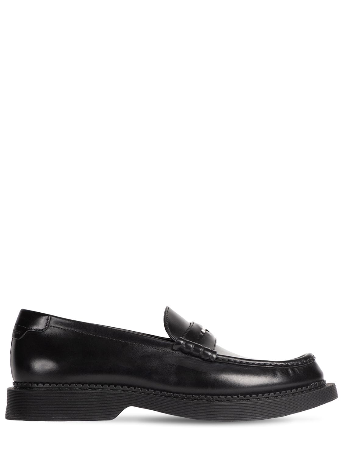 Saint Laurent Anthony Embellished Leather Penny Loafers In Black