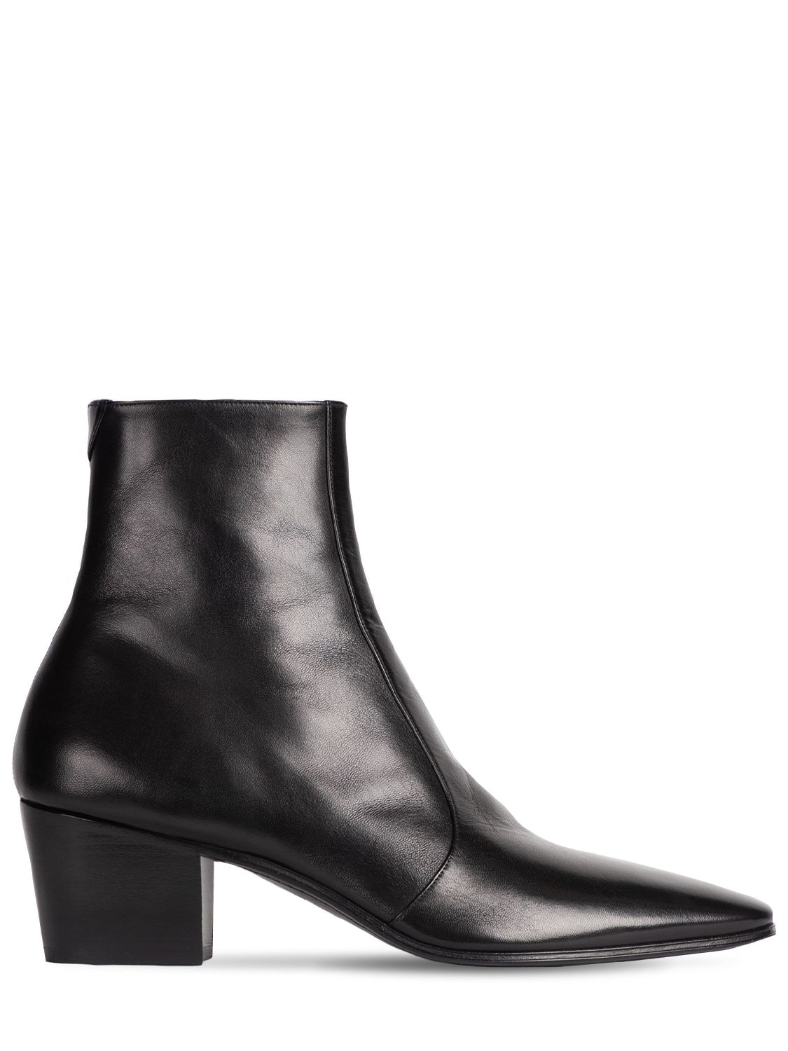 Saint Laurent Vassili 60 Leather Boots In Black