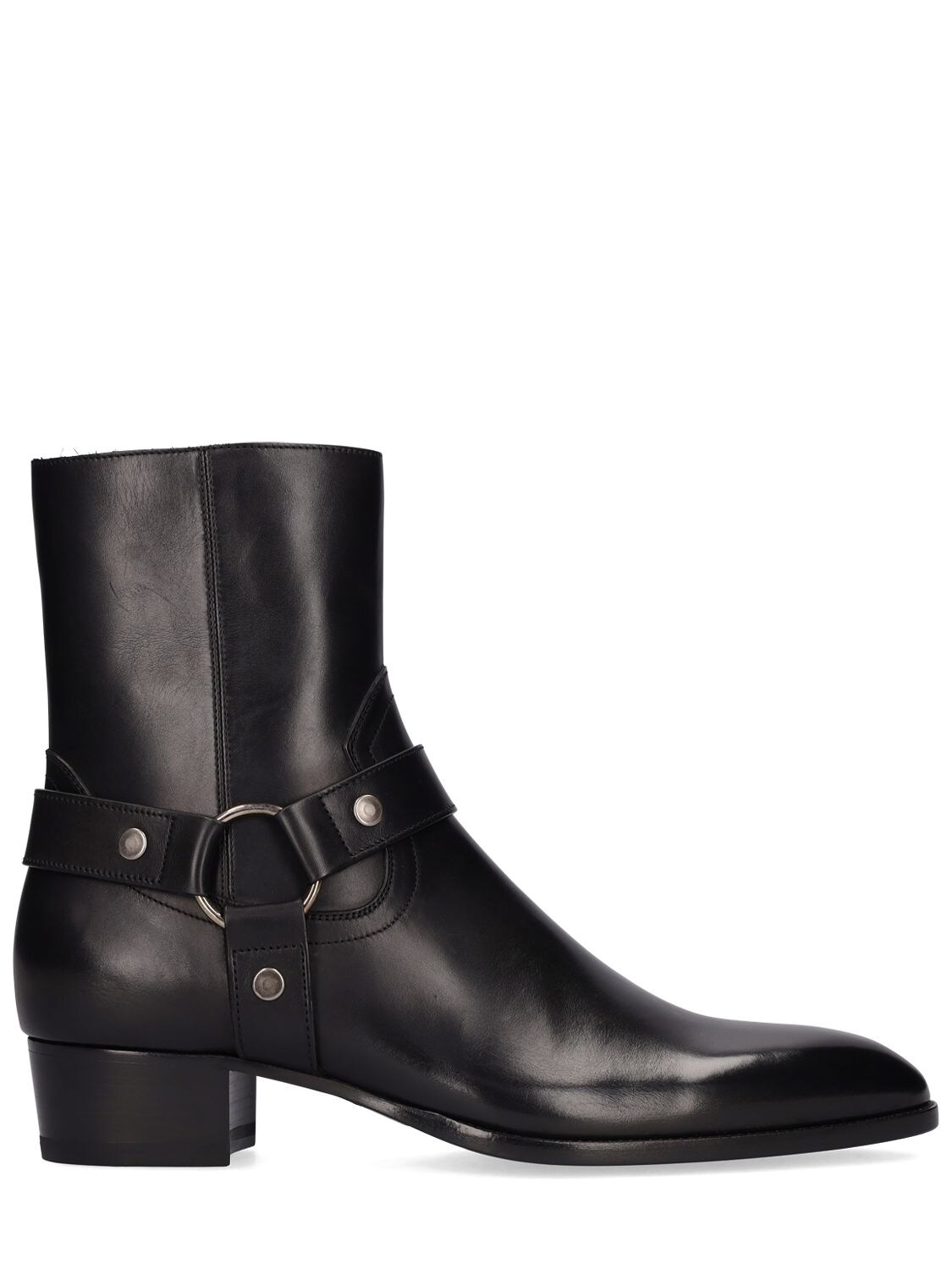 Saint Laurent Black Wyatt Harness Boots | ModeSens