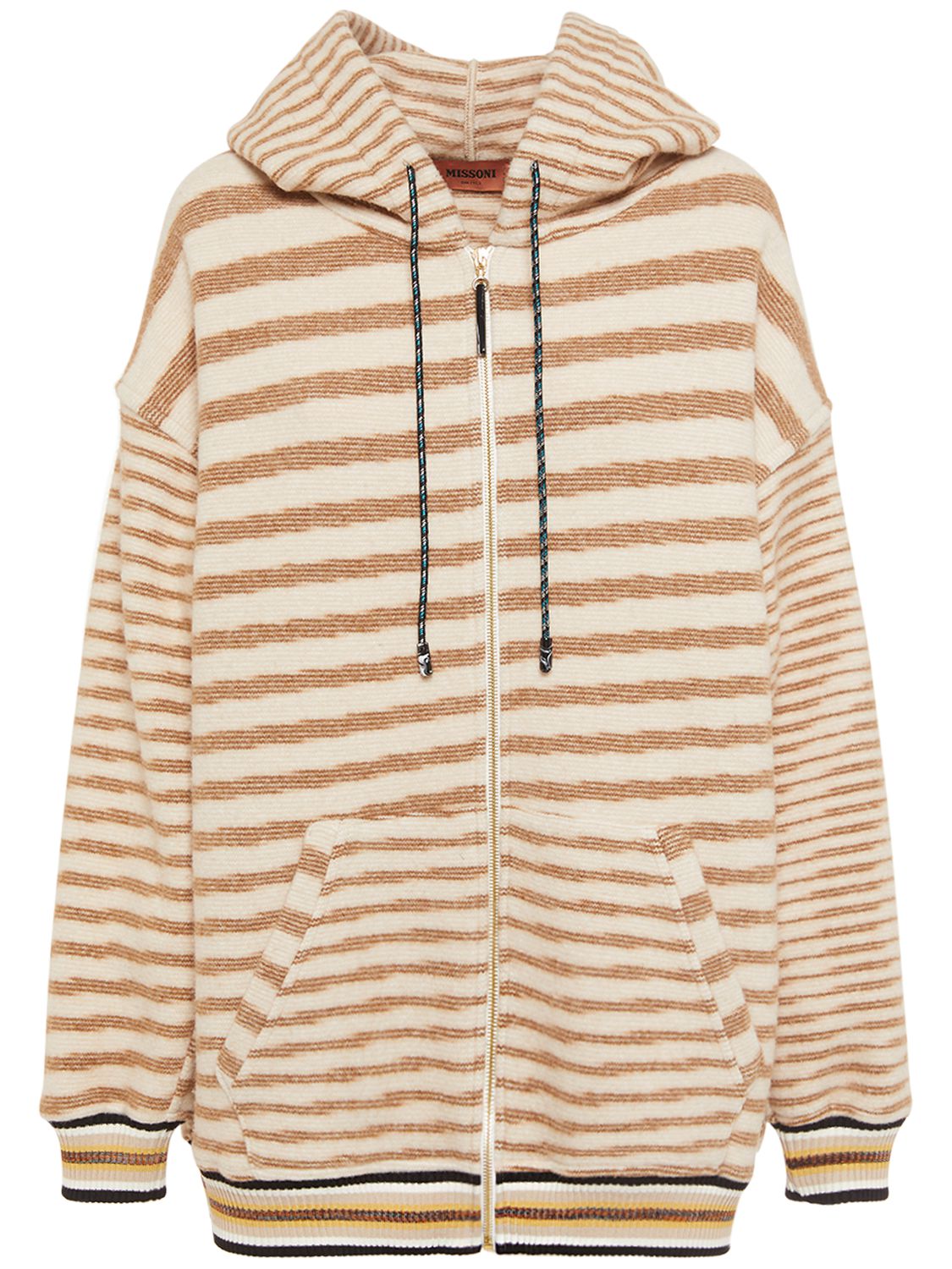 Wool Knit Striped Ho...