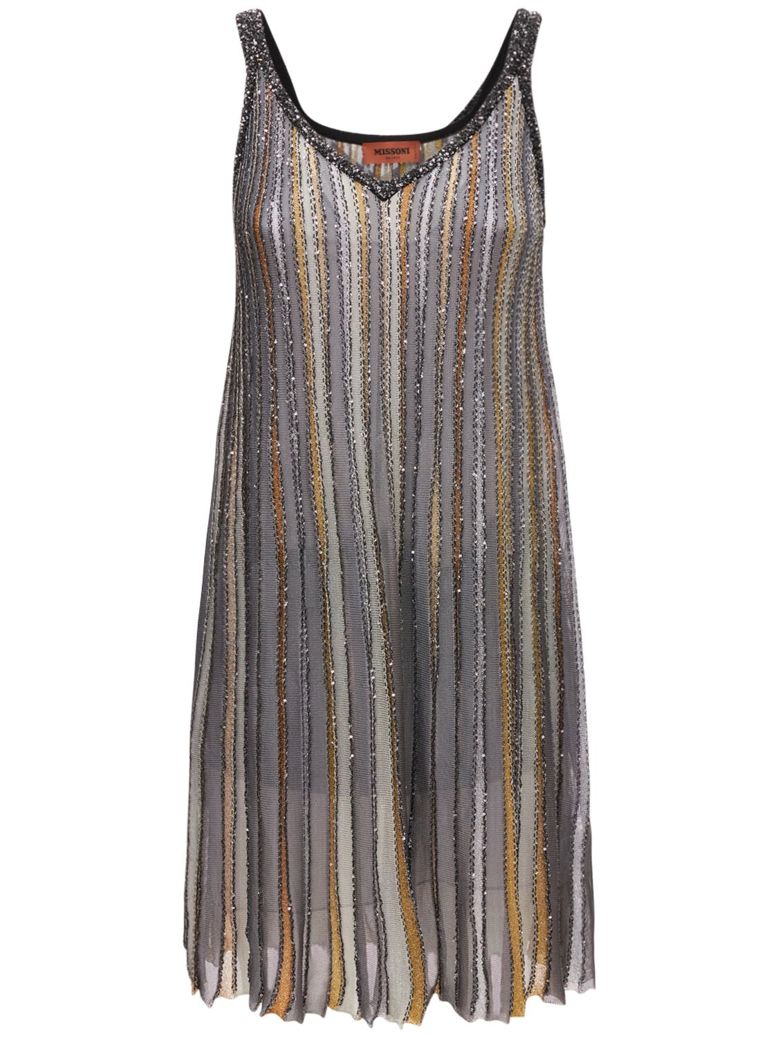 striped knee length dress