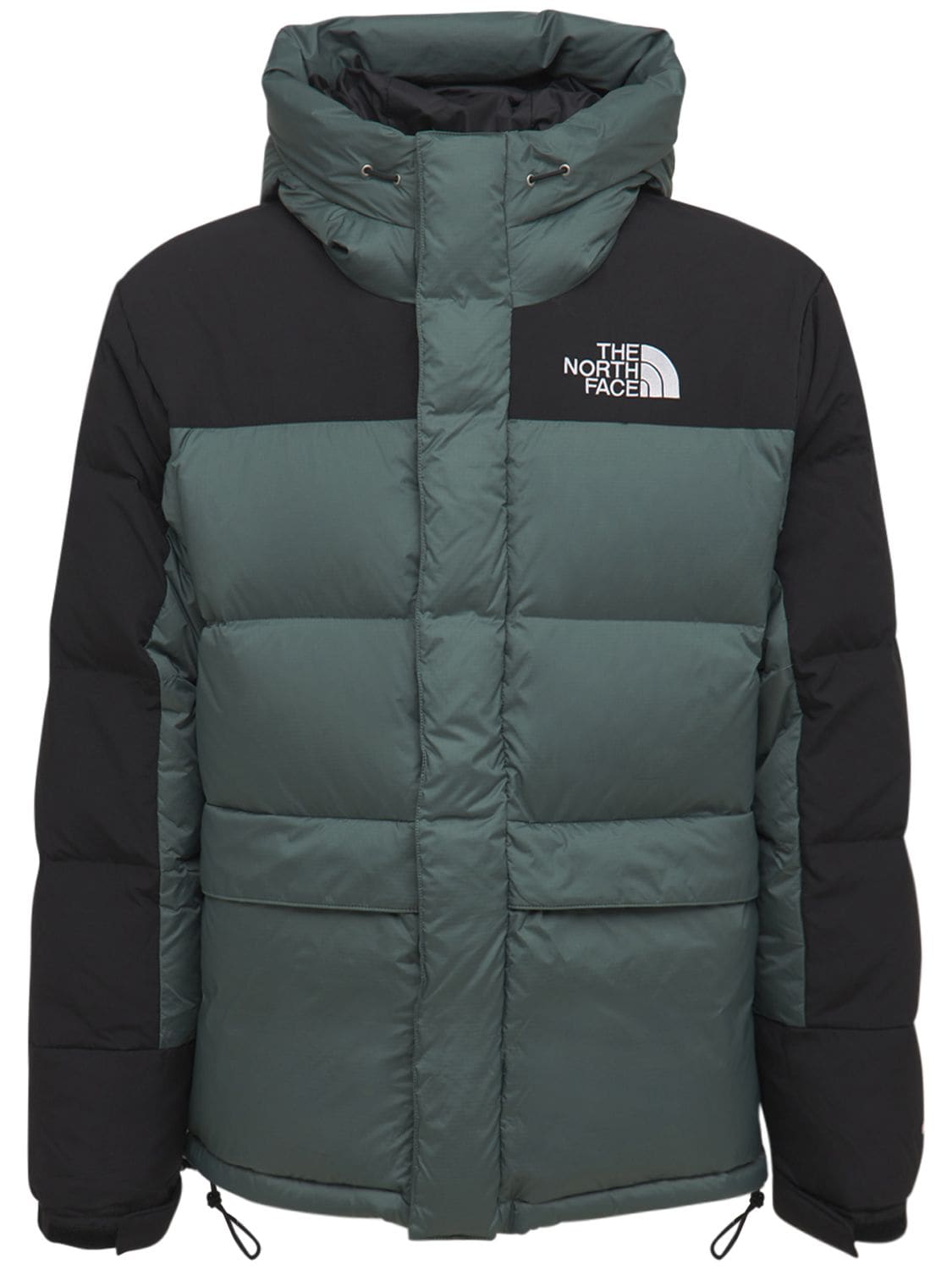 The North Face Himalayan Logo-embroidered Quilted Ripstop Down Hooded Jacket In Balsam Green