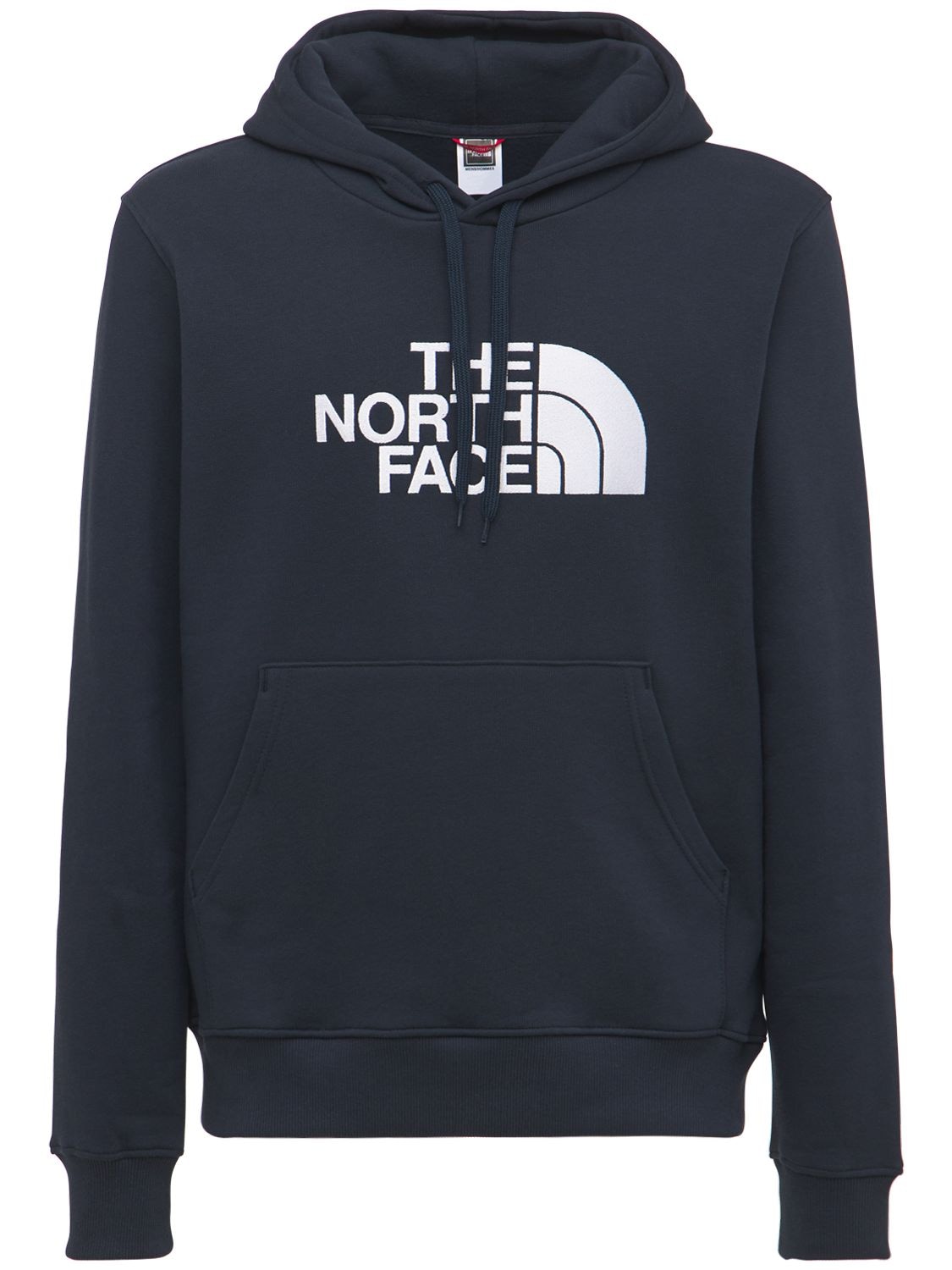 The North Face Logo Cotton Sweatshirt Hoodie In Urban Navy