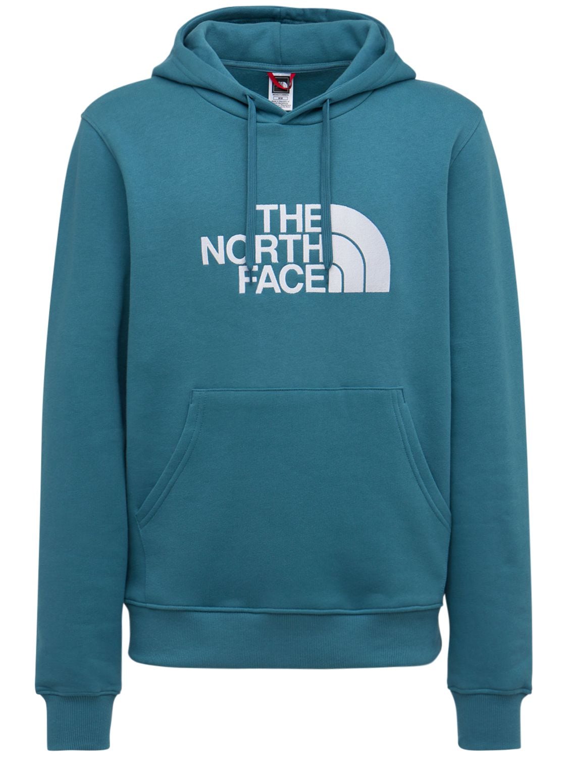 The North Face Logo Cotton Sweatshirt Hoodie In Storm Blue