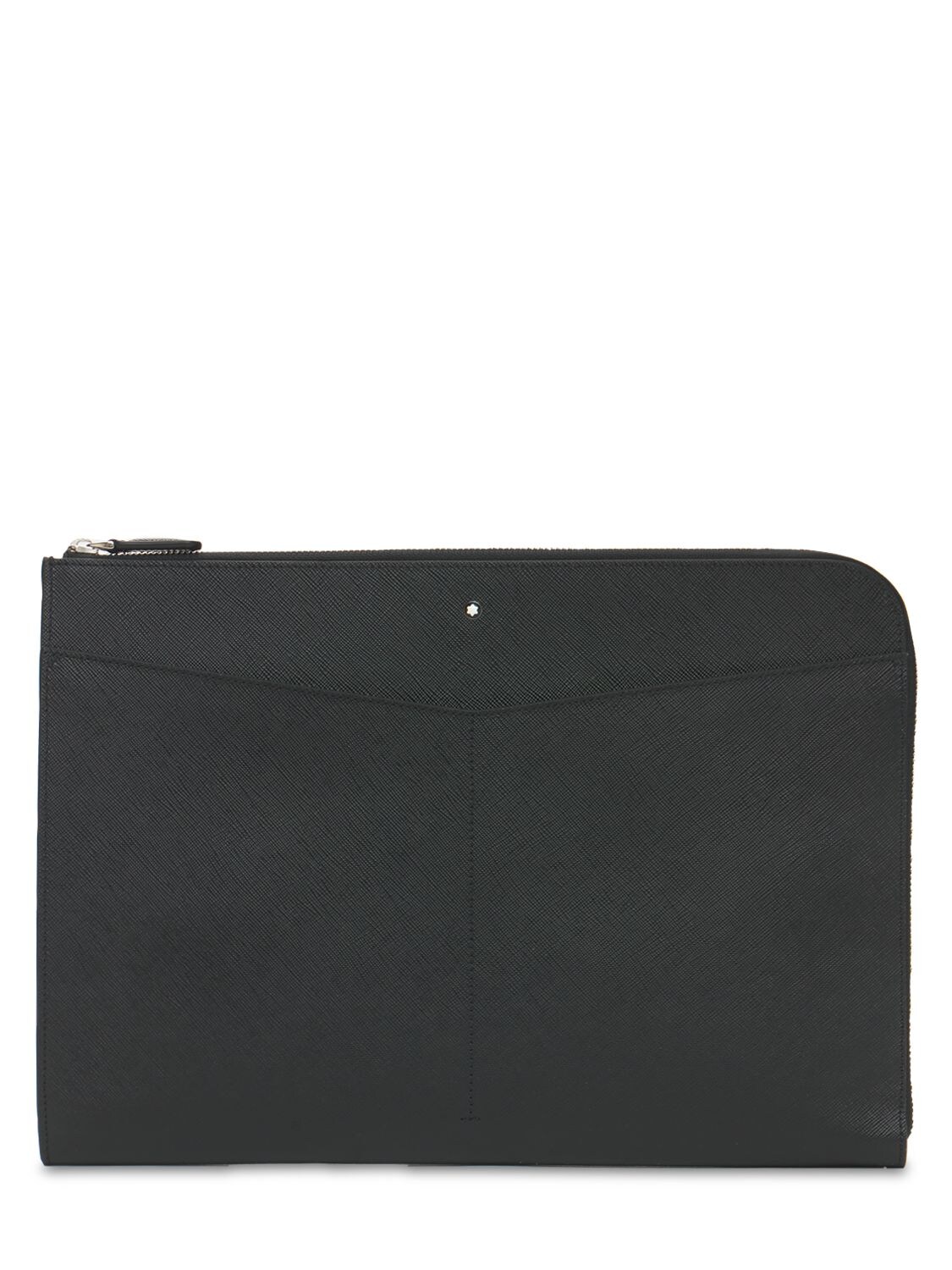 Montblanc Logo Sartorial Leather Zip Portfolio In Black | ModeSens