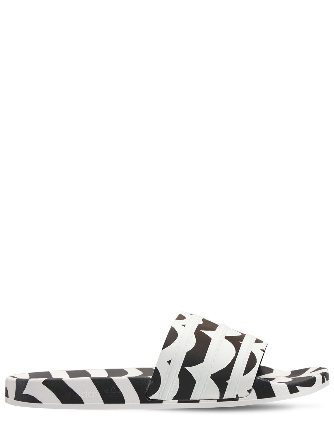 Adidas Originals Marimekko Adilette Slides In Black And White In 블랙