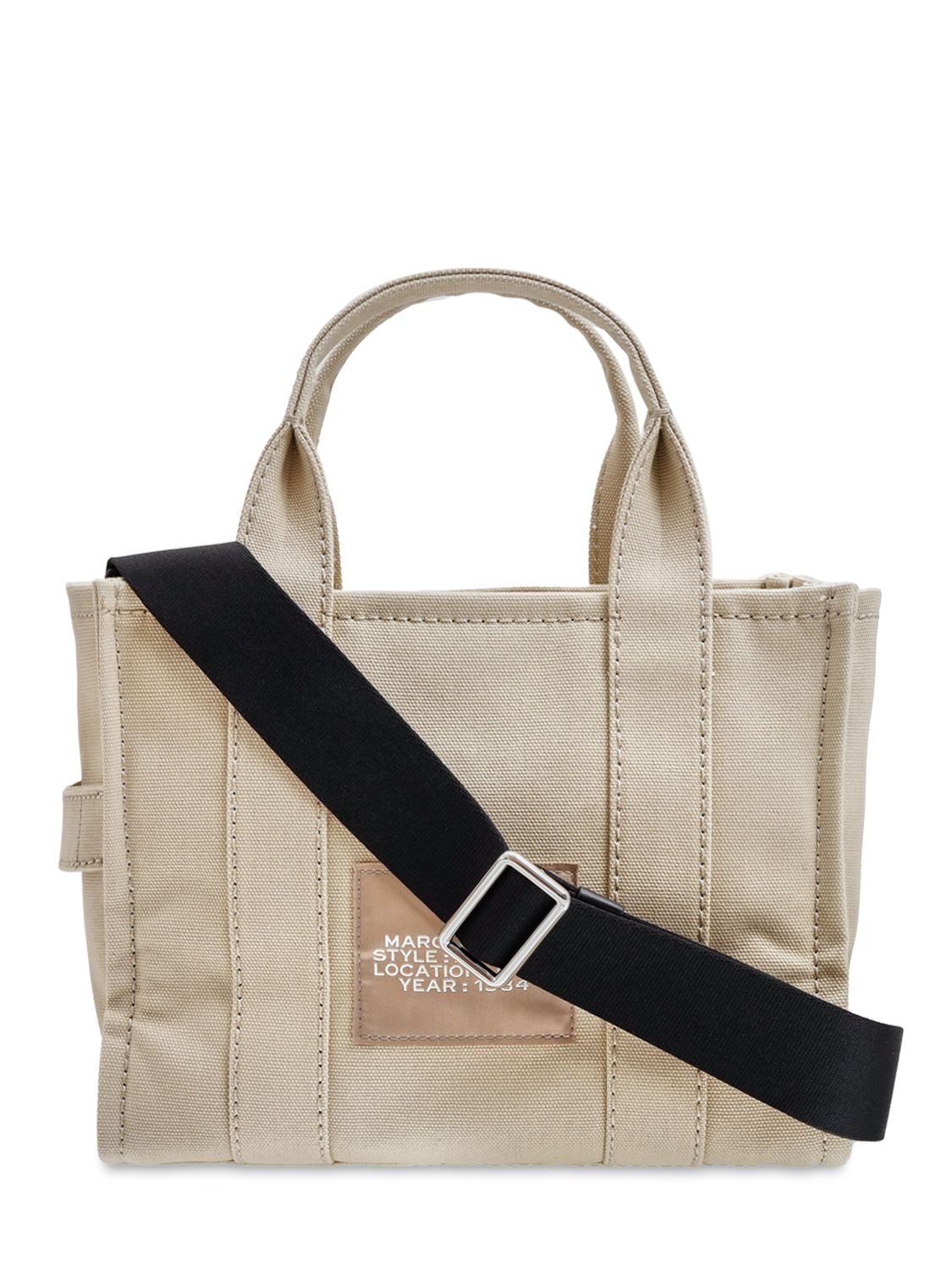 Shop Marc Jacobs (the) The Small Cotton Canvas Tote Bag In Beige
