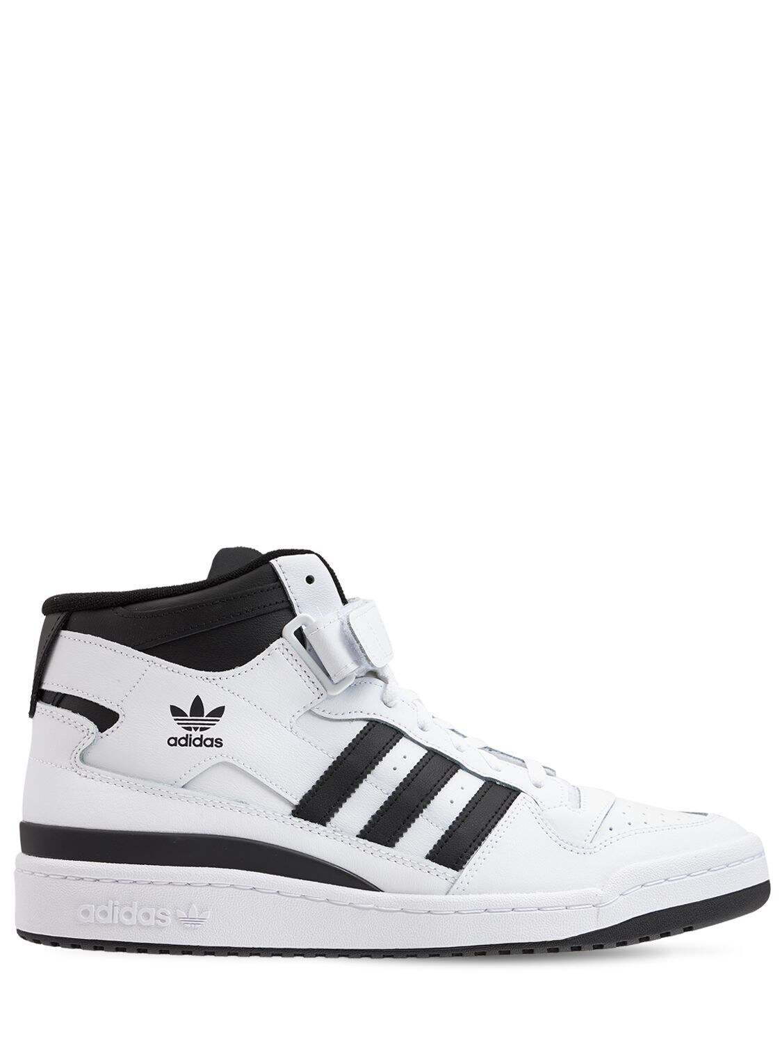 Adidas Originals Black & White Forum Mid Sneakers In 화이트,블랙