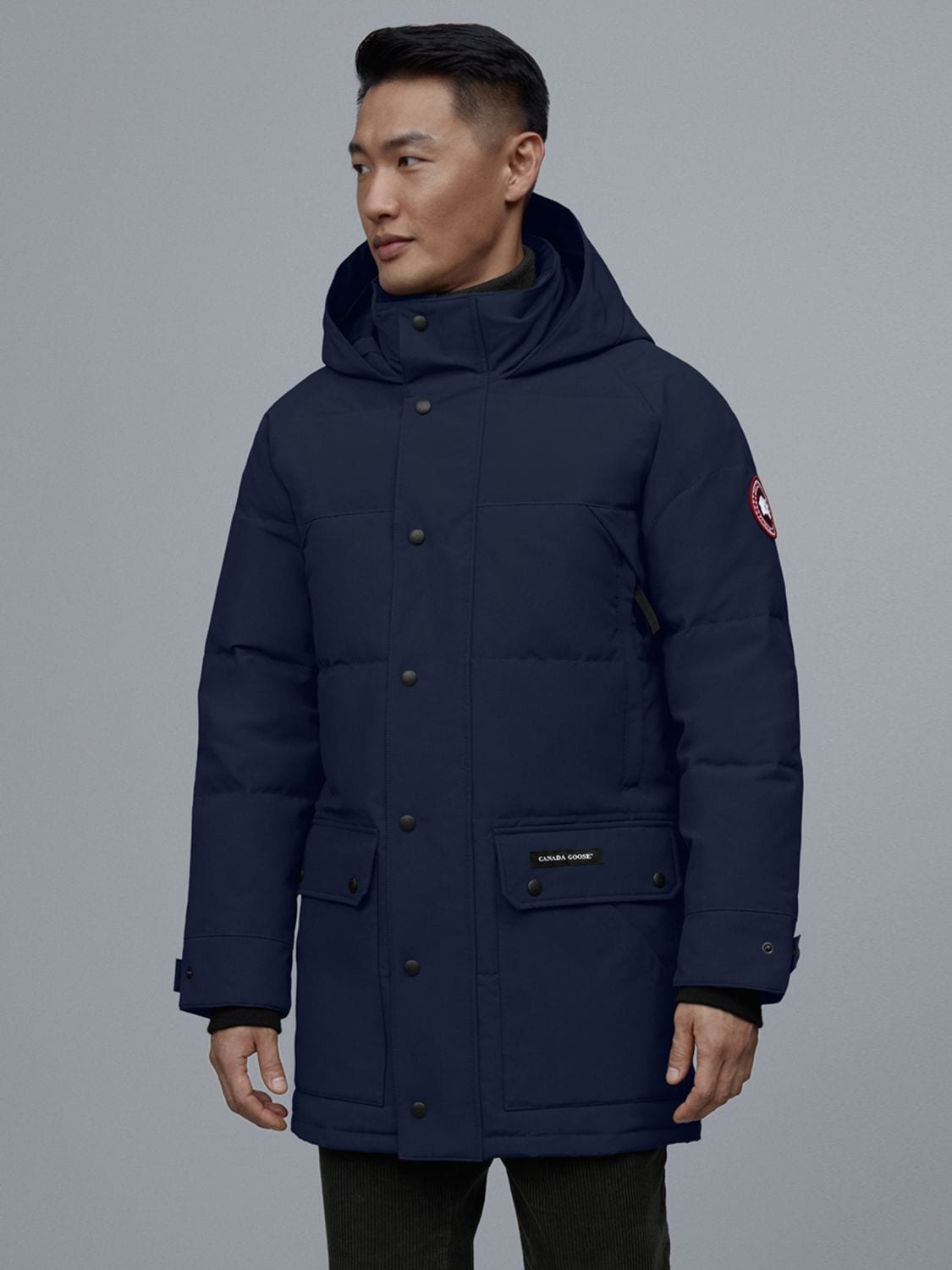 Canada Goose Emory Down Parka W/ Fur Trim In Atlantic Navy