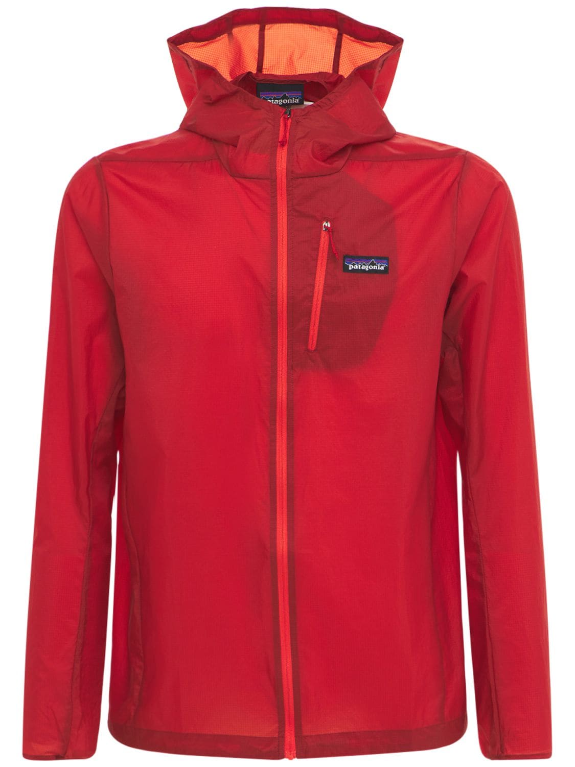 Patagonia Houdini Light Hooded Jacket In Hot Ember