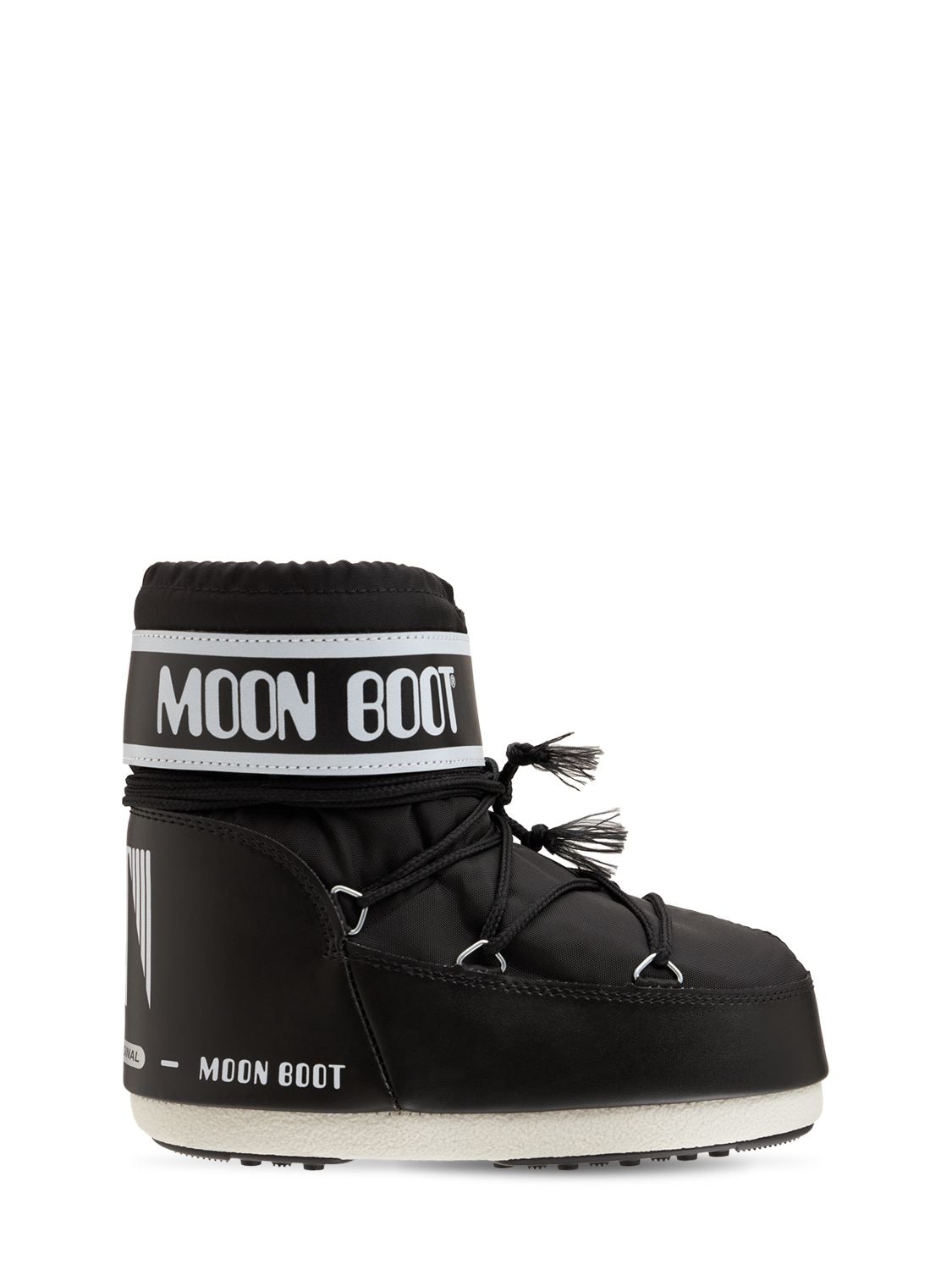 Moon Boot Kids' Icon Nylon Ankle Snow Boots In Black