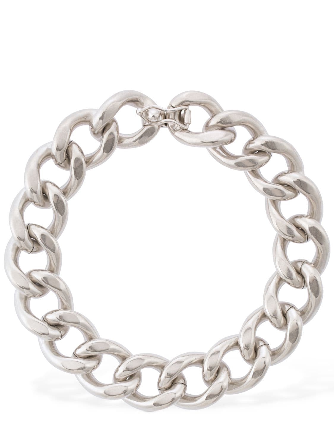 Shop Isabel Marant Links Chunky Chain Collar Necklace In Silver