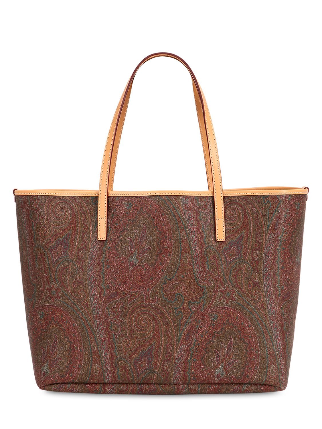 Etro - Paisley coated cotton tote bag w/pouch - Multicolor | Luisaviaroma