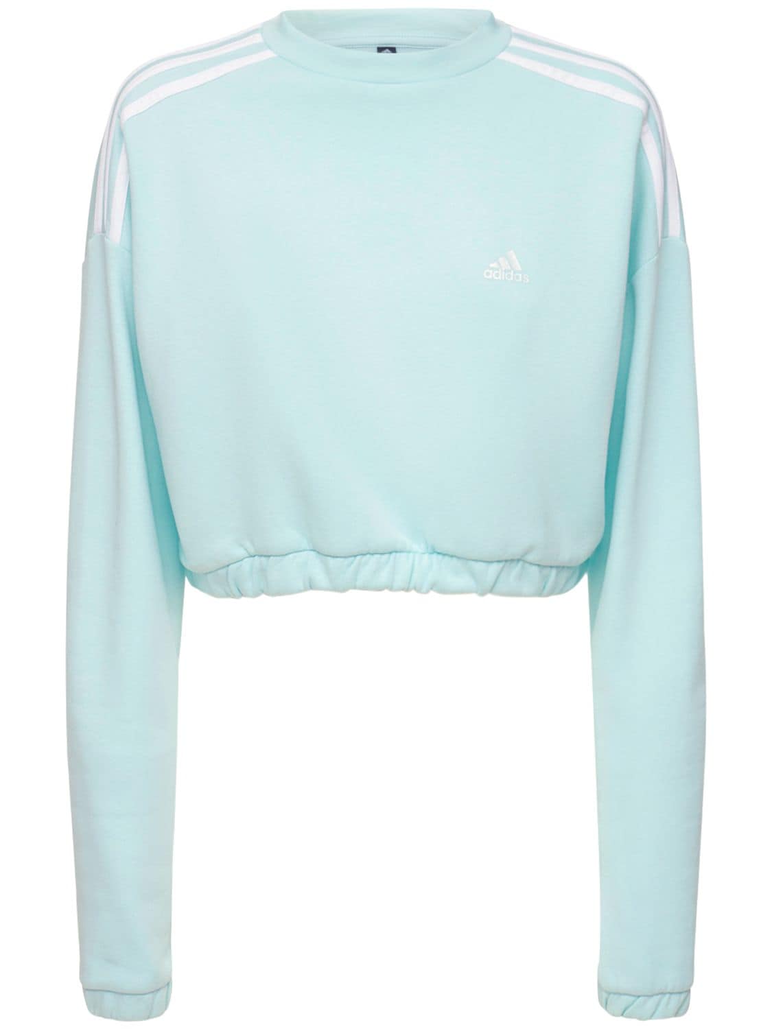 Adidas Originals Cropped Crewneck Sweatshirt In Light Blue | ModeSens