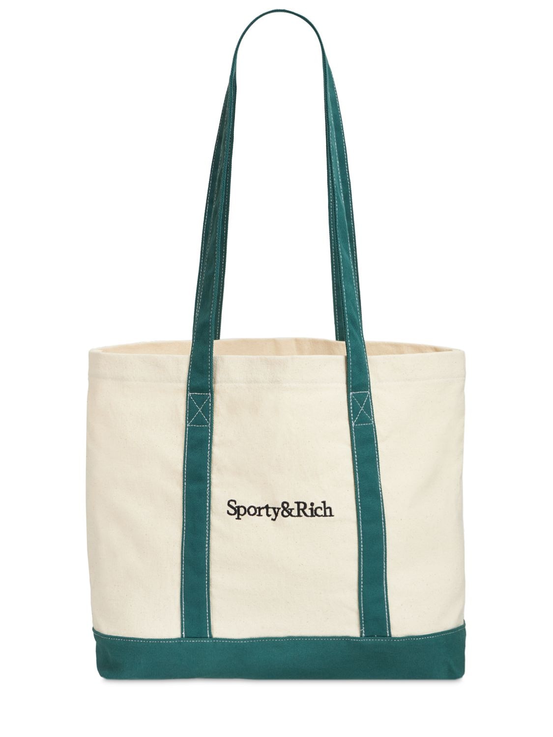 Sporty And Rich Carolyn Tote Bag In Green,white | ModeSens