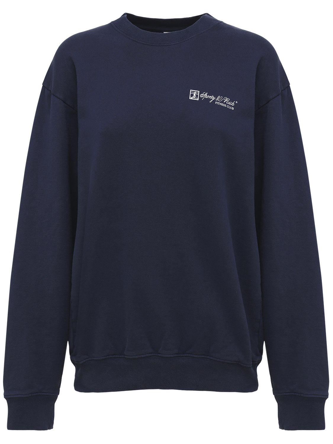 Sporty And Rich Fitness Club Crewneck Sweater Navy Blue ModeSens