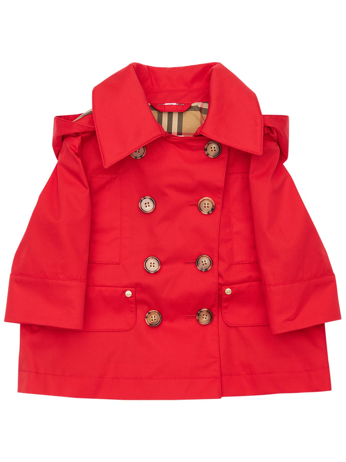 Trenchcoat Aus Baumwollgabardine Mit Kapuze